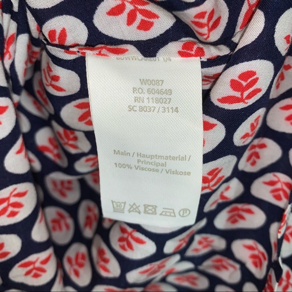 NWT Boden Edna Tunic Red & Navy Print Long Top Size 12 R - Picture 7 of 7